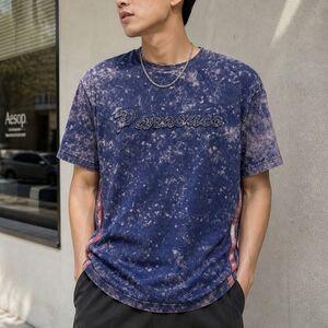 Parasuco Blue Red Tie Dye T-Shirt Size M Acid Wash Graphic Tee Streetwear